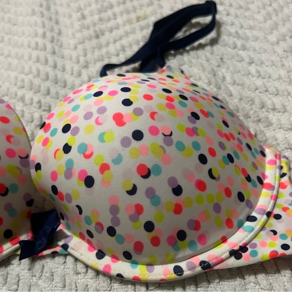 🖤Victoria Secret Rainbow Polka Dot Padded Push Up Bra🖤 - Picture 4 of 9